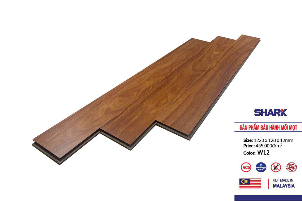Sàn gỗ Shark cốt trắng W12