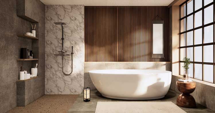 Phòng tắm theo phong cách Wabi Sabi