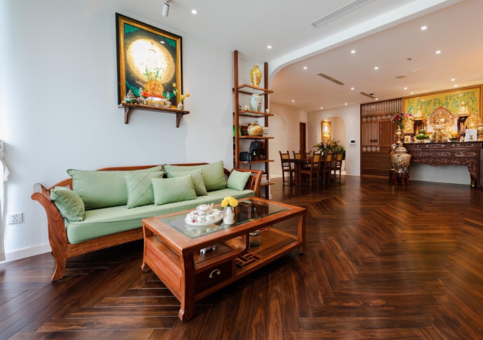 sàn gỗ tự nhiên đẹp cho phòng khách