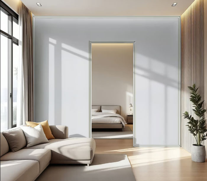 Ứng dụng tấm nhựa làm vách ngăn phòng khách và ngủ