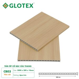Cổ bậc cầu thang nhựa giả gỗ Glotex CB03
