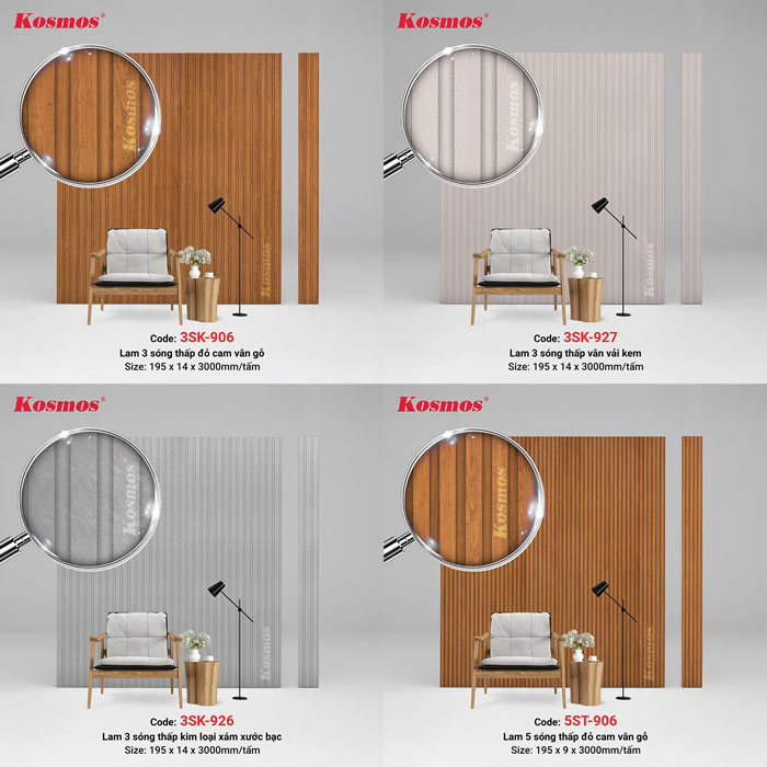 Giá lam sóng ốp tường Kosmos bao nhiêu tiền