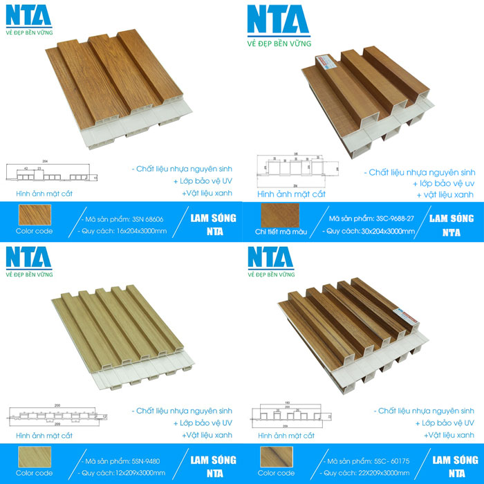 Giá lam sóng ốp tường NTA bao nhiêu tiền