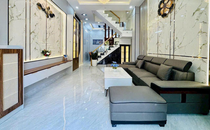 công trình thi công thực tế nhựa ốp tường giả vân đá