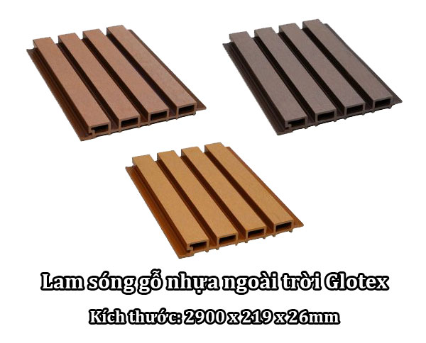 Lam sóng gỗ nhựa ngoài trời Glotex