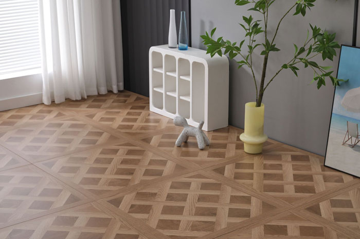 Mẫu sàn gỗ hoa văn vuông