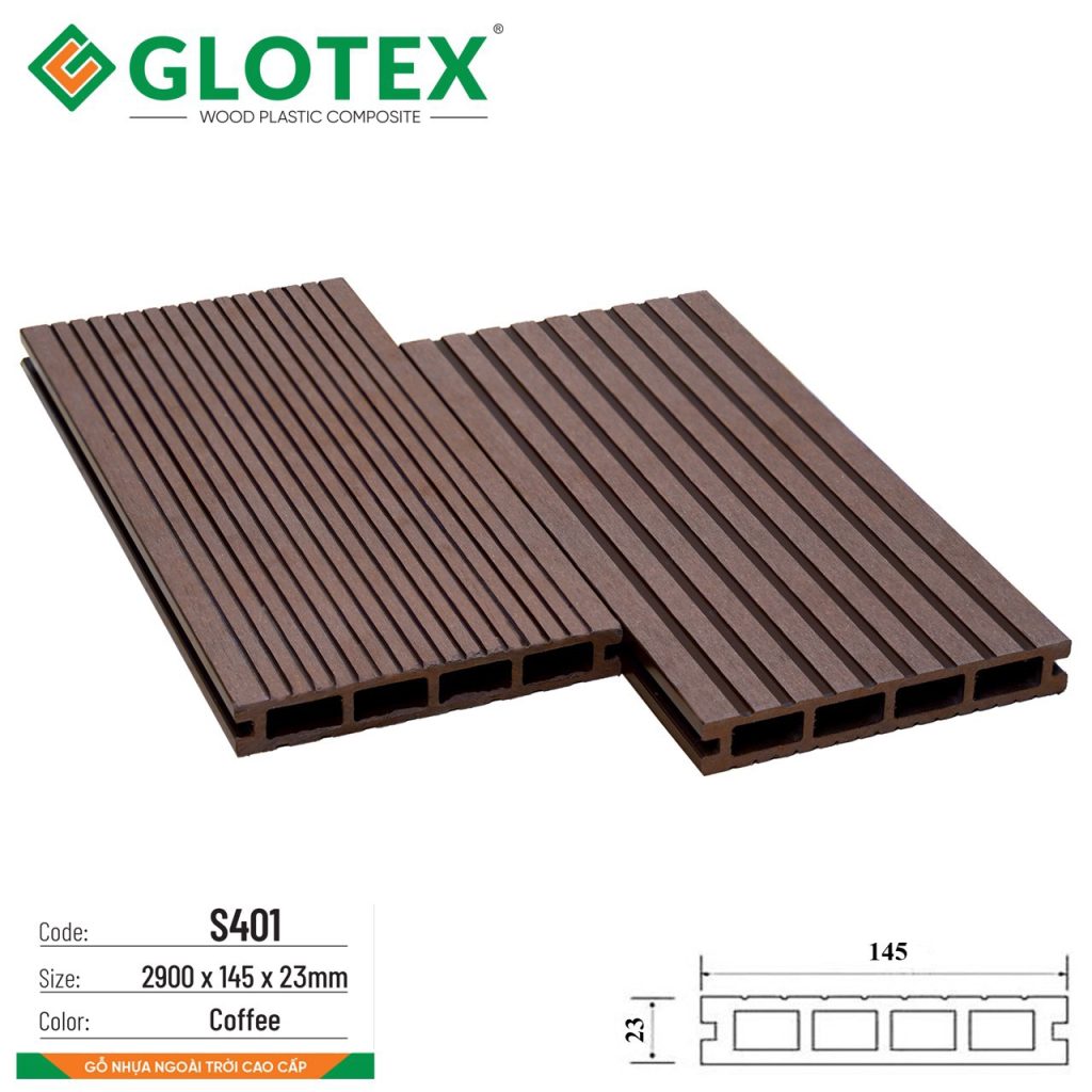 Sàn gỗ nhựa ngoài trời Glotex S401