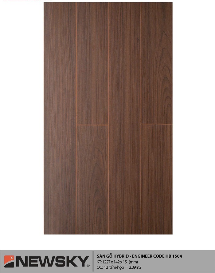 Sàn gỗ Plywood màu nâu vân gỗ sậm nhẹ