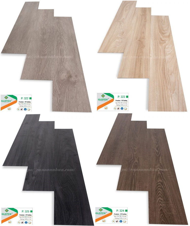 Sàn nhựa hèm khóa Glotex 3mm xốp rời giả gỗ
