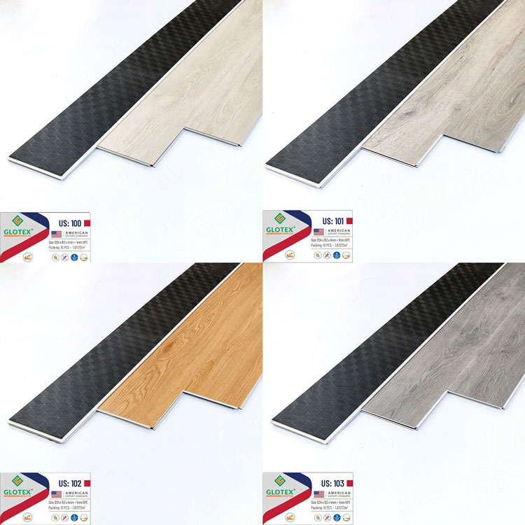 Sàn nhựa hèm khóa Glotex 4mm đế cao su