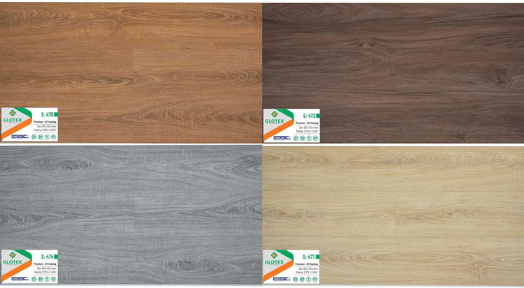 Sàn nhựa hèm khóa Glotex 4mm xốp rời giả gỗ