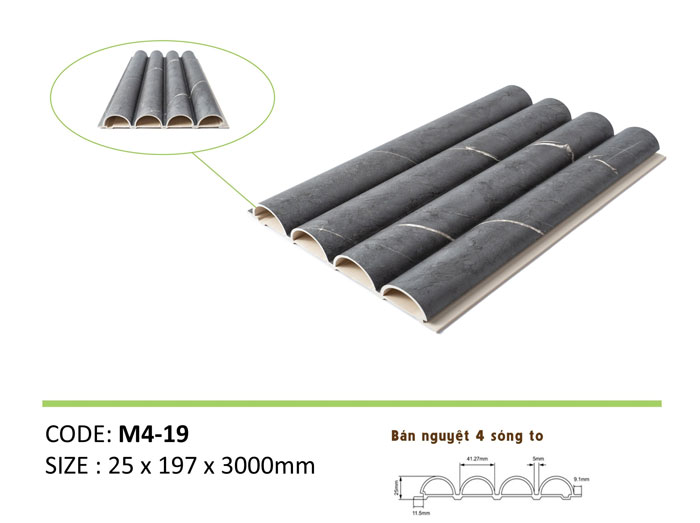 Mẫu tấm nhựa ốp tường giả bê tông lam sóng