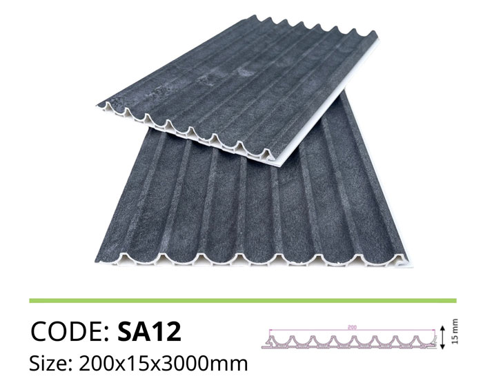 Mẫu tấm nhựa ốp tường giả bê tông lam sóng