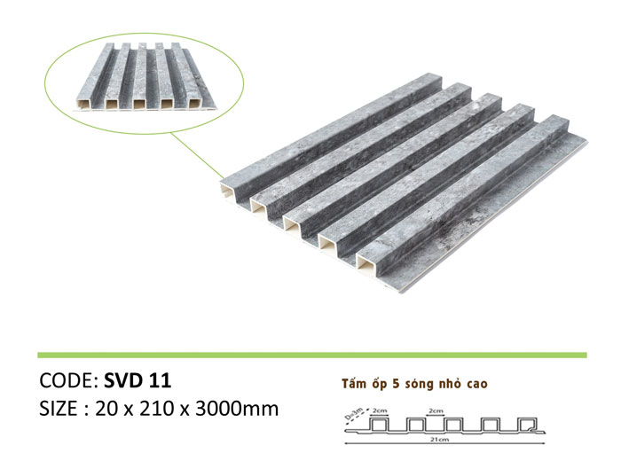 Mẫu tấm nhựa ốp tường giả bê tông lam sóng