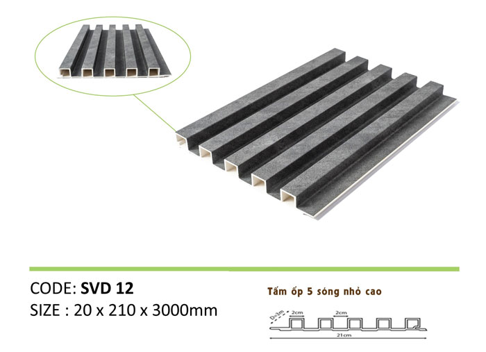 Mẫu tấm nhựa ốp tường giả bê tông lam sóng