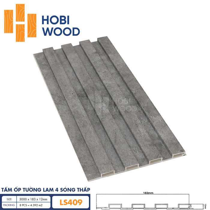 Mẫu tấm nhựa ốp tường giả bê tông lam sóng