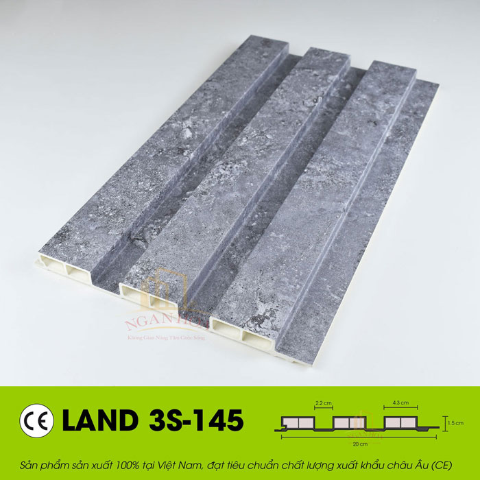 Mẫu tấm nhựa ốp tường giả bê tông lam sóng