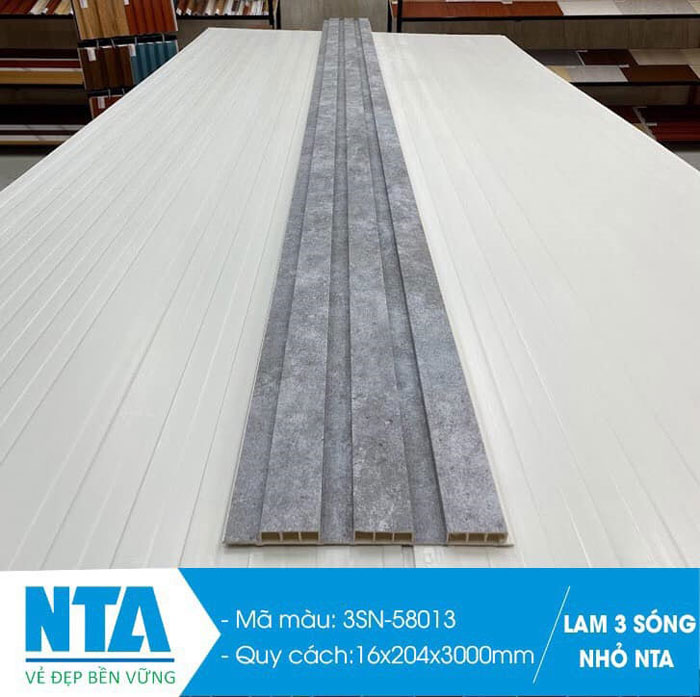 Mẫu tấm nhựa ốp tường giả bê tông lam sóng