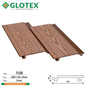 Tấm ốp gỗ nhựa ngoài trời Glotex TO2D Brown