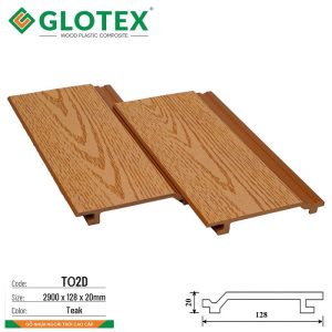 Tấm ốp gỗ nhựa ngoài trời Glotex TO2D Teak