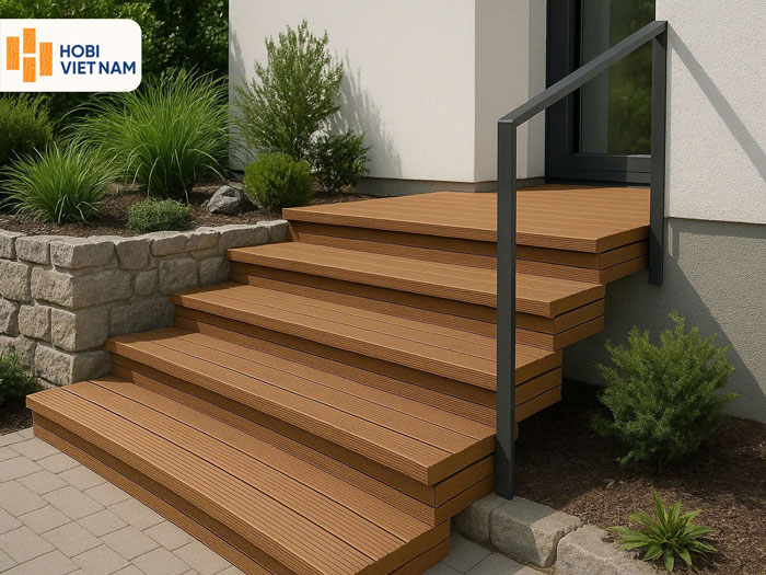 Mũi bậc cầu thang gỗ nhựa ngoài trời hobiwood