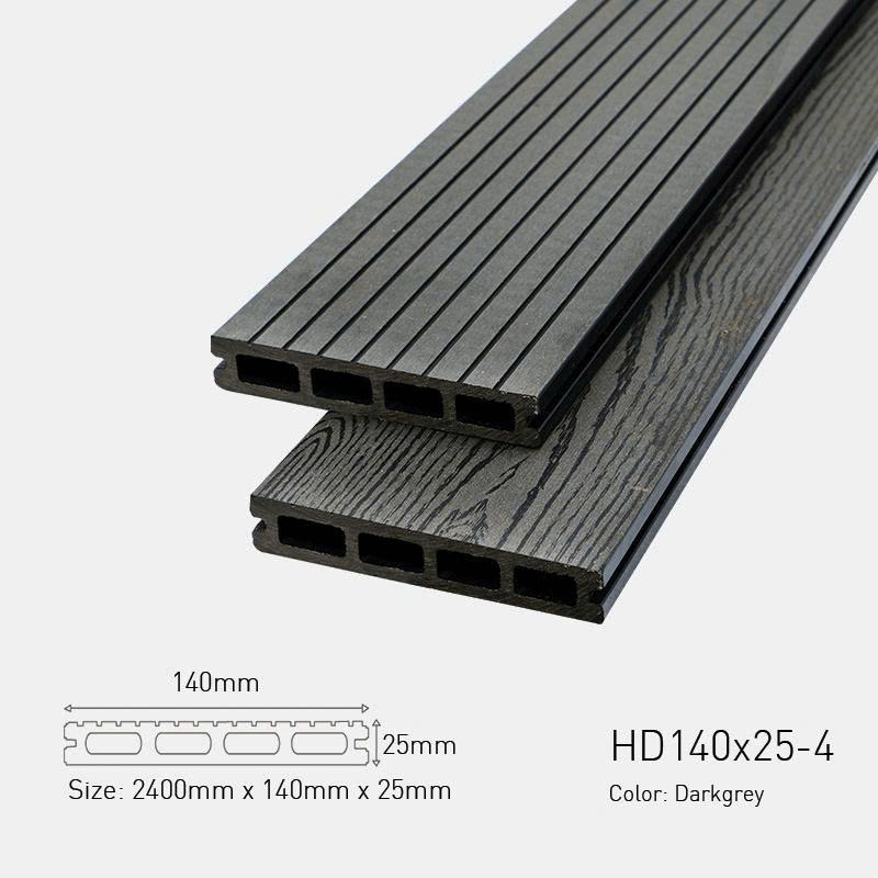 Sàn gỗ nhựa ngoài trời Awood HD140x25-4 Darkgrey