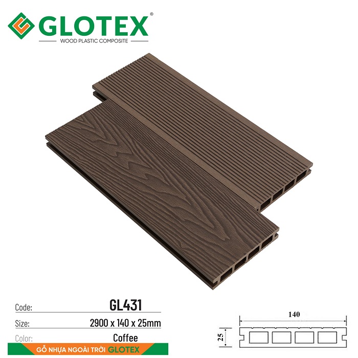 Sàn gỗ nhựa ngoài trời Glotex GL431