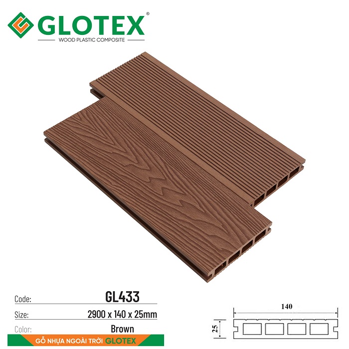 Sàn gỗ nhựa ngoài trời Glotex GL433