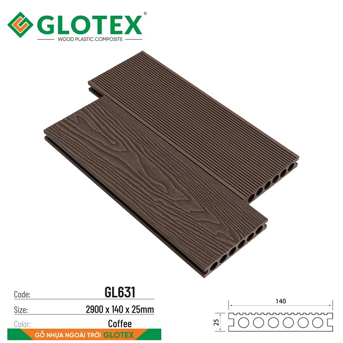 Sàn gỗ nhựa ngoài trời Glotex GL631