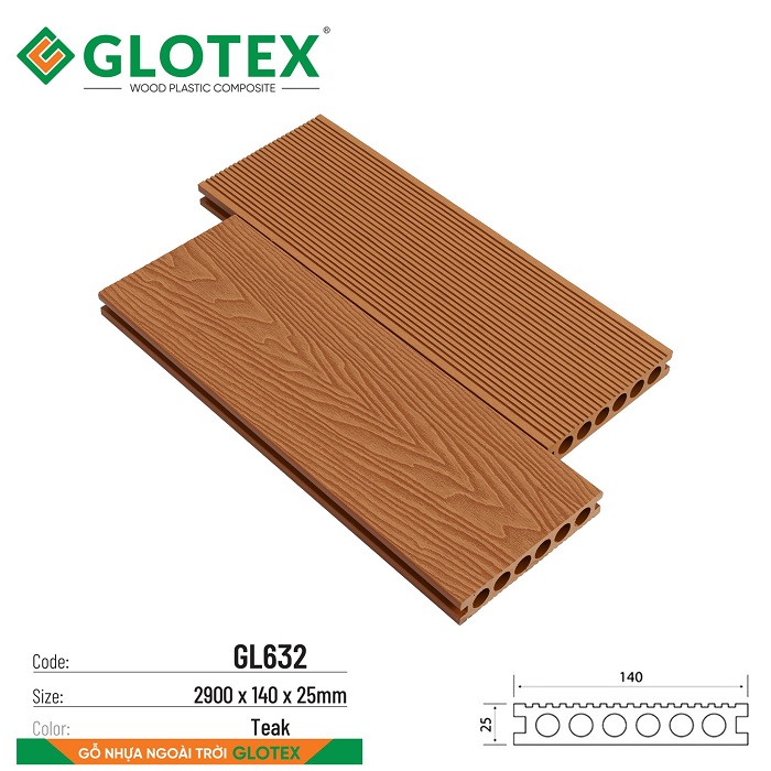 Sàn gỗ nhựa ngoài trời Glotex GL632