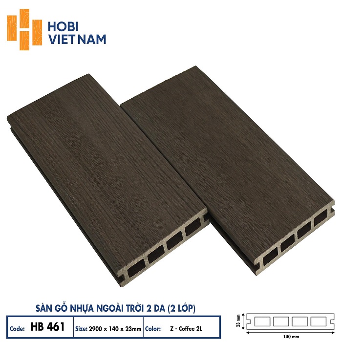 Sàn gỗ nhựa ngoài trời Hobiwood HB 461