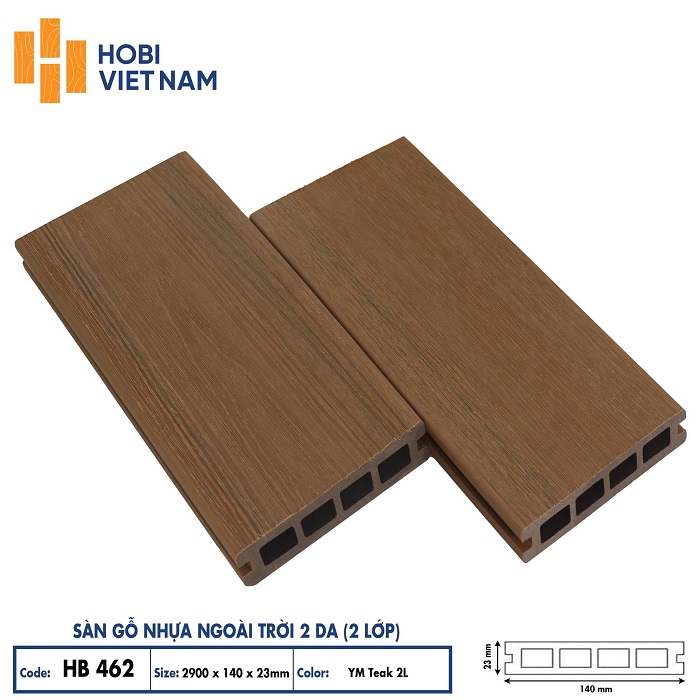 Sàn gỗ nhựa ngoài trời Hobiwood HB 462
