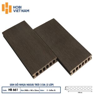 Sàn gỗ nhựa ngoài trời Hobiwood HB 661