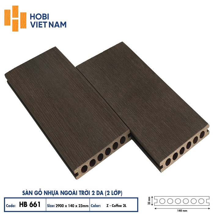 Sàn gỗ nhựa ngoài trời Hobiwood HB 661