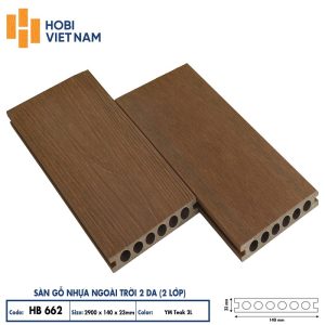 Sàn gỗ nhựa ngoài trời Hobiwood HB 662
