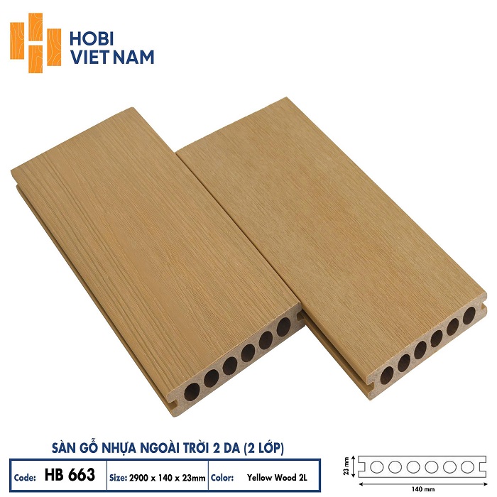 Sàn gỗ nhựa ngoài trời Hobiwood HB 663