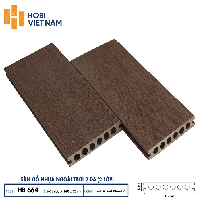 Sàn gỗ nhựa ngoài trời Hobiwood HB 664