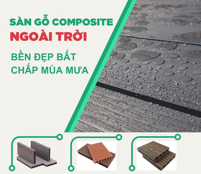 Sàn gỗ nhựa ngoài trời có trơn trượt khi trời mưa không?