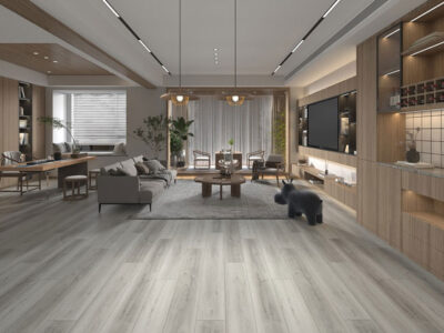 Người mệnh Kim hợp sàn gỗ, sàn nhựa màu trắng – xám – ghi