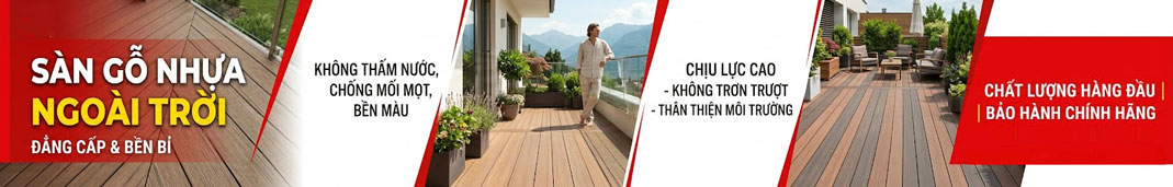 Banner sàn gỗ nhựa ngoài trời
