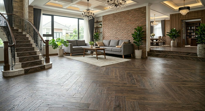 Sàn gỗ xương các tạo Hiệu ứng thị giác