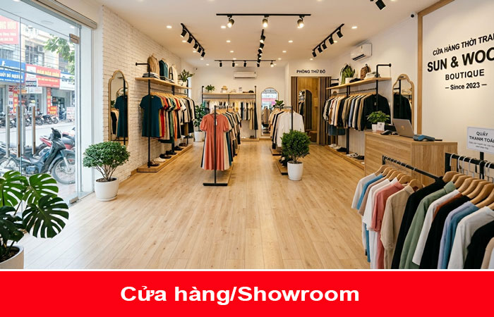 sàn gỗ cốt đen cửa hàng