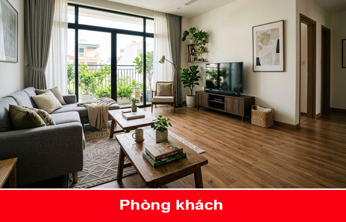sàn gỗ cốt đen phòng khách