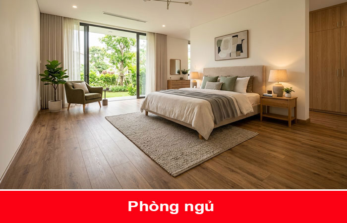sàn gỗ cốt đen phòng ngủ