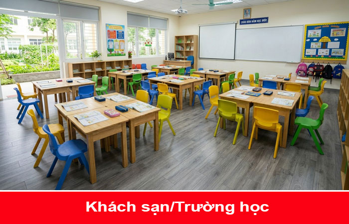 sàn gỗ cốt đen trường học