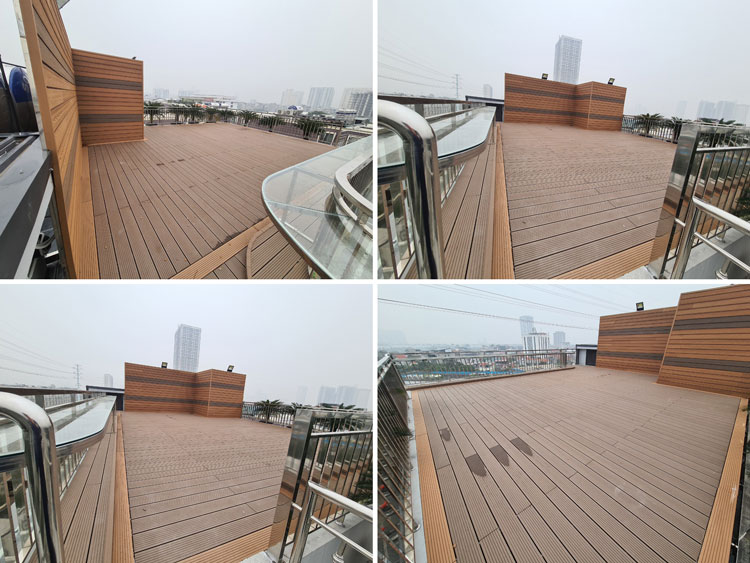 công trình sàn gỗ nhựa ngoài trời
