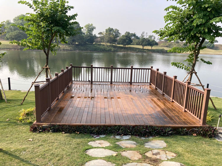 công trình sàn gỗ nhựa ngoài trời