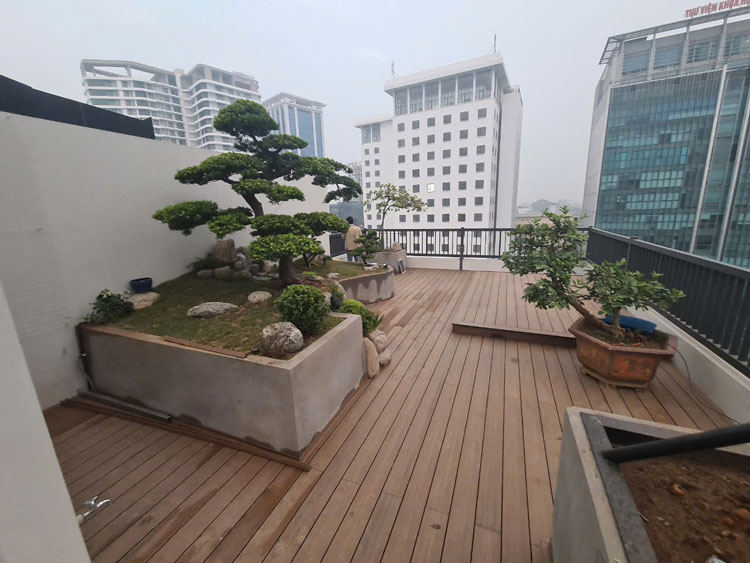 công trình sàn gỗ nhựa ngoài trời