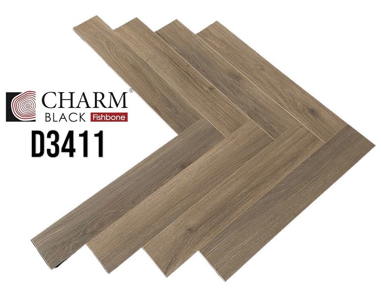 Sàn gỗ xương cá cốt đen Charm Wood D3411