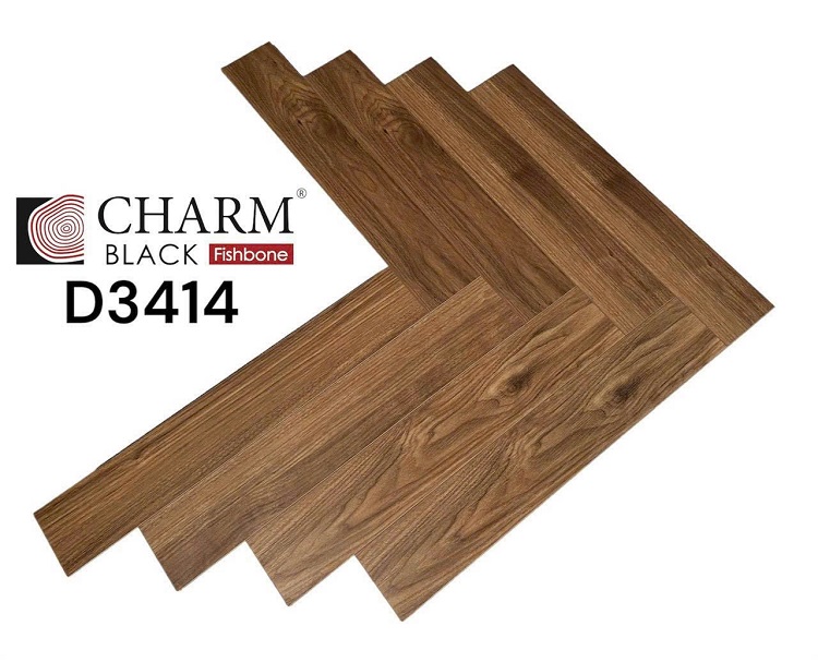 Sàn gỗ xương cá cốt đen Charm Wood D3414